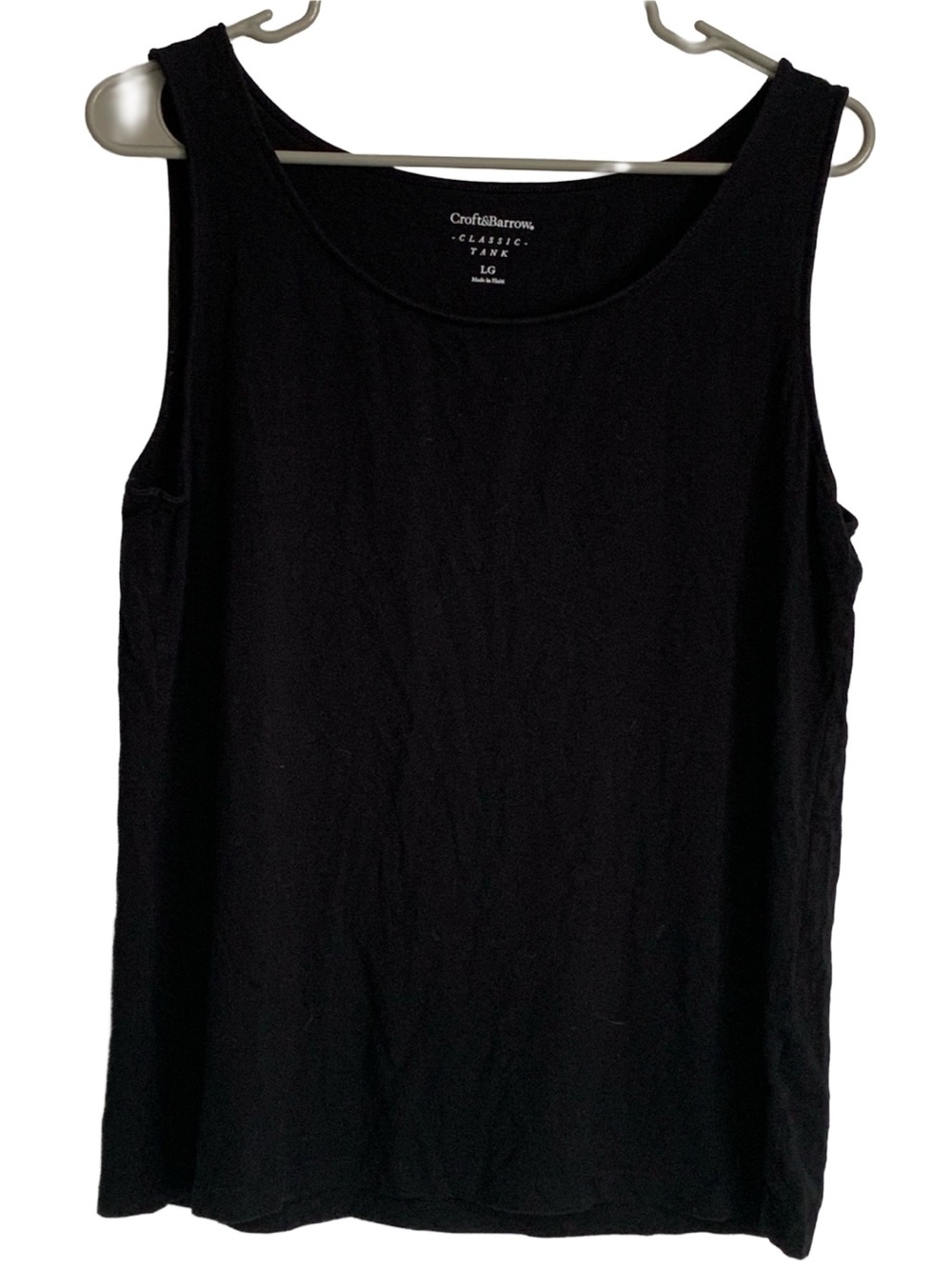 CROFT & BARROW Women’s Black Sleeveless Tank Rayon Spandex Tee Shirt